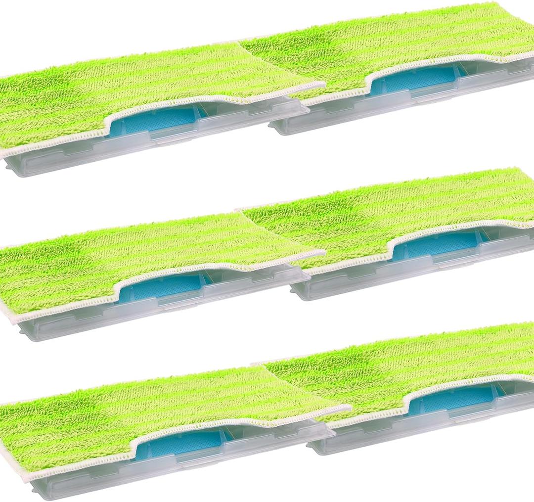Frescares Replacement Mop Pads Compatible With Shark Vacmop VM252 VM250 VM200 VM190, Reuseable Washable Vacuum Mop Pad Refills (Green)