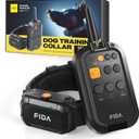 Fida Dog Shock Collar with Remote 3/4 Mile Range E Collar for Dogs Training, IPX7 Waterproof Rechargeable Dog Training Collar for Medium Large Dogs with 3 Modes: Viberation/Beep/Safe Shock(16 Levels) (Black)
