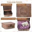 Paperboard Suitcases Set of 3 Decorative Storage Boxes With Lids,Keepsake Decor box,Photo Box,Card Box,Small Vintage Suitcases Home Decoration (Brown)
