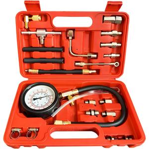 0-140PSI Car Fuel Pressure Tester Kit, TU-114 Vehicle Gas Gasoline Injection Pump Pressure Tester Gauge Kit, Automobile Oil Injection Pump Diagnostic Tool Set, Universal Fit