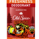 Old Spice Aluminum Free Deodorant for Men, 24/7 Odor Protection, 24/7 Freshness & Lasting Scent, Goes on Clear, Bearglove with Crisp Orchard Scent, 3.0 oz (Pack of 1)