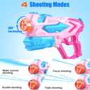 2 PCS Water Gun for Kids, Super Squirt Guns Water Soaker Blaster - 4 Shooting Modes Switch - 26 Ft Long Shooting Range - Summer Water Toys Gun for Boys Girls Adults Outdoor Pool/Garden - Pink