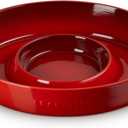 Le Creuset Stoneware Signature Oval Chip and Dip Platter, 13", Cerise