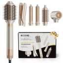 MESCOMB 6-in-1 Hot Air Styler  Hair Dryer & Air Styler with Straightener, Auto Curler, Volumizing Brushes, Frizz-Free Hair Styler for Straighting, Curling, Smoothing & Adding Volume, Not Damage (Champagne Coffee)