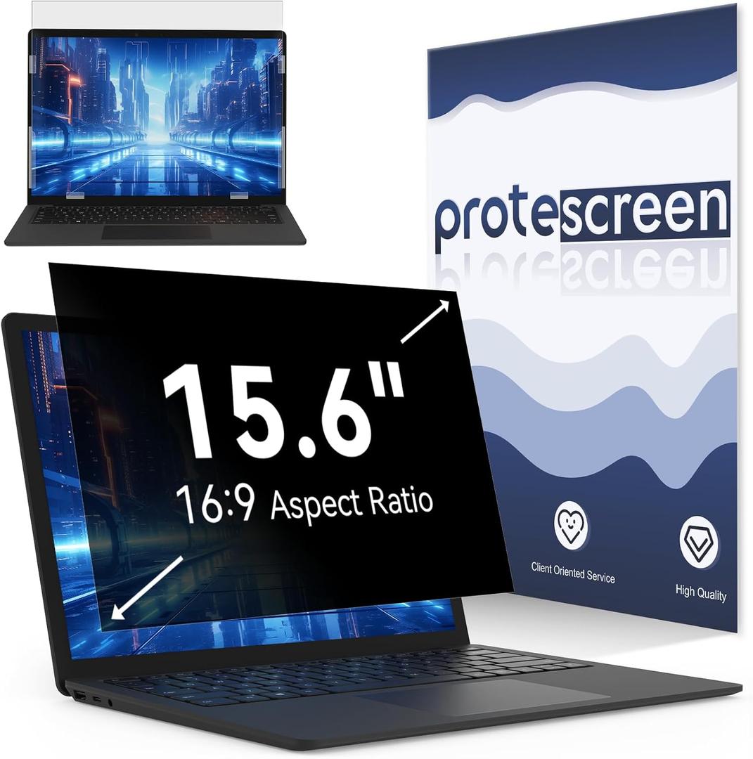 Laptop Privacy Screen 15.6 Inch Compatible with HP/Dell/Acer/Samsung/Asus/Lenovo/Toshiba,16:9 Aspect Removable Anti Glare Blue Light Filter Protector, 15.6 in Laptop Privacy Screen Shield
