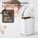 CEROELDA Small Bathroom Trash Can with Lid Soft Close-5L/1.3 Gal Stainless Steel Garbage Can-Step Pedal Wastebasket Slim Trash Bin for Office, Bedroom, Toilet, Live Room-White