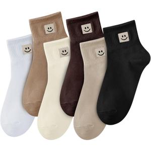 Women Ankle Socks Cute: 6/10 Pairs Funny Smile Face Gifts Socks - Cotton Sock for Low Cut Shoes