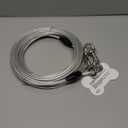 Petest 40ft Reflective Tie-Out Cable for Heavy Dogs Up to 125 Pounds (Black & Silver)