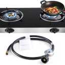 forimo Propane Gas Cooktop 2 Burners Gas Stove portable Tempered Glass Double Burners Stove Auto Ignition Camping Double Burner LPG for RV,Apartments,Outdoor