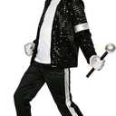 Boys Halloween Costume Set 8 Pcs 80s 90s Retro Dance Disco Cosplay | Retro dress up set with fun accessories for Halloween parties stage shows themed play ages 3 to 12 years