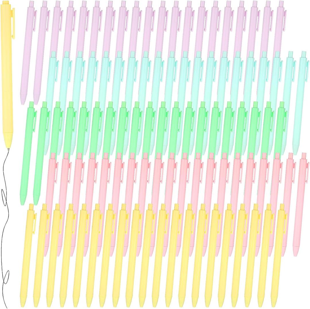 JJUNW 100 Pieces Retractable Black Gel Ink Pens, 0.5mm Fine Point Aesthetic Pens, Color Gel Pen Office Supplies for Writing Journaling Taking Notes School
