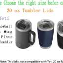 20 oz Tumbler Lids for Yeti, 2 Pcs Replacement Magnetic Spill-Resistant Lids for Yeti 20 oz Tumbler, 10 oz Mug, 10 oz Lowball with Magnetic Slider Switch, BPA Free