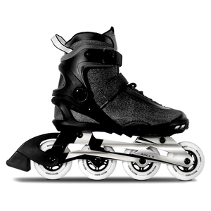 Inline Skates PRO for Adult Women - ABEC-9 Bearing with Breathable Lining for Male Female, Optional Brake, Size W 6-9, Black
