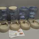 2 Pack Automatic Cat Feeder and Water Dispenser in Set Pet Food Bowl for Small Medium Dog Pets Puppy Kitten Big Capacity 1 Gallon x 2 (Cream)