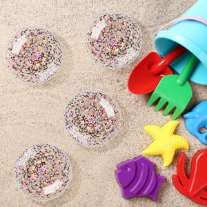 4pcs Inflatable Sequin Beach for Boy Girl Fun Party Favors Transparent Playthings Safe and Lightweight for Play and Outdoor Activities