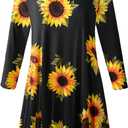 ZENNILO Women Casual Loose Fit Swing Flare Tunic Tops Basic Plus Size Flowy Shirt (White, XL)