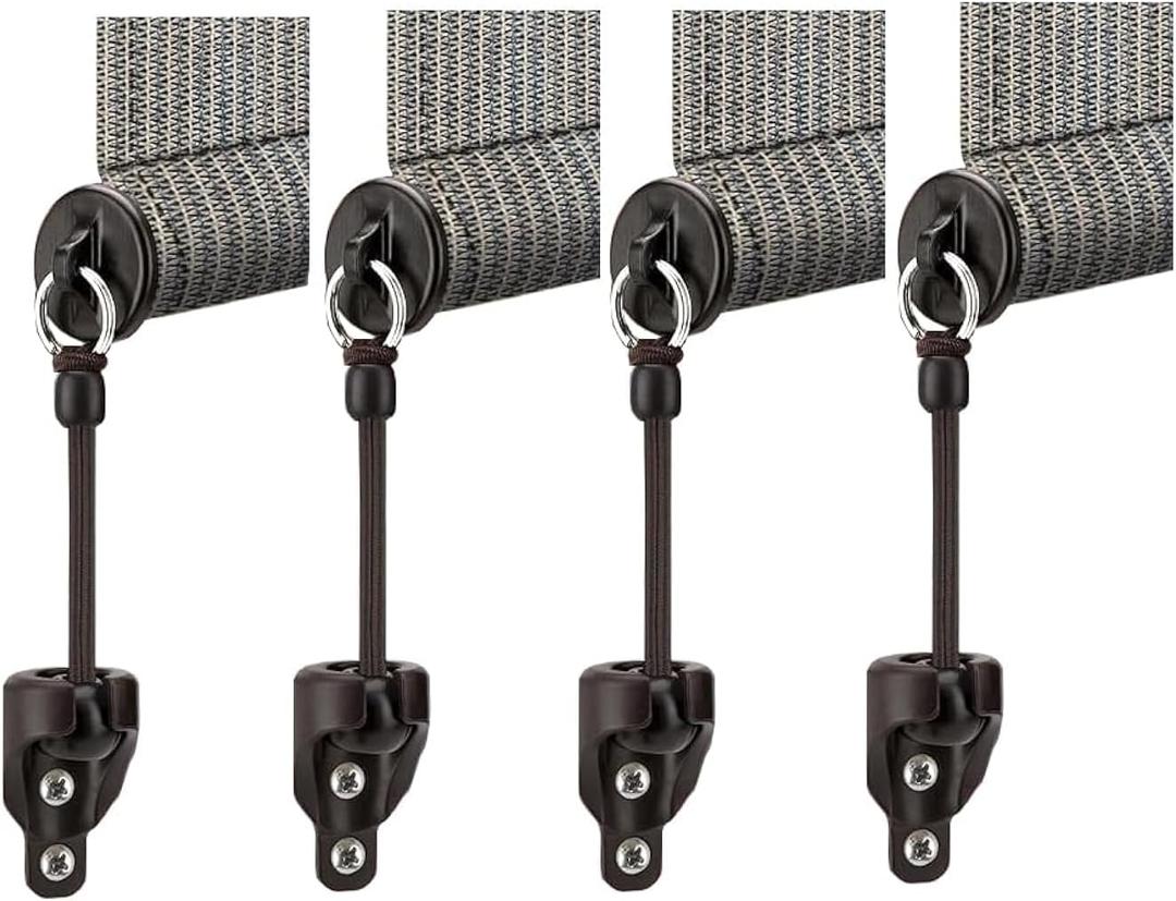 Sun Shade Parts Bungee Kit and End Cap,Weather Resistance,for Coolaroo Exterior Roller Shade,Outdoor Blinds,Roller Shades (Bungee Kit-2 Sets, Brown)