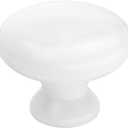 30 Pack Cabinet Knobs, Plastic Round Drawer Knobs, White Single Hole Kitchen Drawer Dresser Hardware