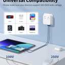 European Travel Plug Adapter, 2500W AC Outlet Extender with 20W Type C Charger,Power Adapter for Italy Spain France Germany(20WPD)