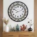 SwallowLiving 24 Inch Vintage Iron Metal Frame Wall Clock Silent, Battery Operated, Elegant Retro Decor for Living Room, Kitchen, Office, Dining Room, and Bedroom