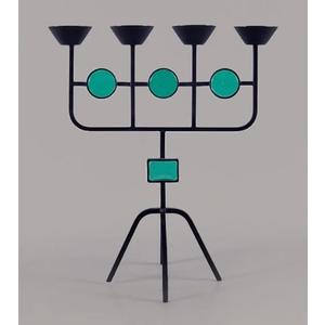 Black Candelabra Metal Candle Holders - 4 Arm Candlestick Holder for Theme Party Table Centerpiece Decoration