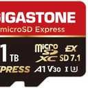 Designed for Switch 2 GIGASTONE 1TB microSD Express, MicroSDXC Express Memory Card SD 7.1 Speed up to R/W 800/650MB/s Compatible with Switch 2, Professional Camera, A1 V30 U3, with SD Adapter