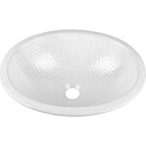 Monarch Abode Bathroom Sink – 17-Inch Oval Drop In Bathroom Sink, Top Mount Hand Hammered Classic White Vanity Sinks for Countertop, Powder Room, Guest Bath or Restroom, Drop in Sinks for Bathrooms