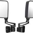 Passenger+Driver Side View Mirror Black Pair Side Mirror Replacement fit for 1987 1988 1989 1990 1991 1992 1993 1994 1995 1997 1998 1999 2000 2001 2002 for Jeep Wrangler with Manual Folding