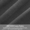 Pinch Pleated Charcoal Grey Linen Curtains 84 Inches Long 2 Panels Set for Living Room Bedroom Dining Pinch Pleat Back Tab Light Filtering Farmhouse Neutral Dark Gray Window Curtain Drapes W50xL84