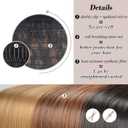 BARSDAR Dark Brown Straight Ponytail Extensions - 26 Inch Long Straight Wrap Around Ponytails for Women, Clip in Ponytail Hair Extensions Synthetic Pony Tails Hairpieces - Dark Brown Mixed