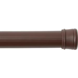 Kenney KN609S/15 Twist & Fit No Tools Spring Tension Standard Shower Curtain Rod with Non-Slip, Non-Scratch Ends, 36-63" Adjustable Length, Easy Install, Brown, 1" Diameter Rust Resistant Steel Tube (Chocolate)