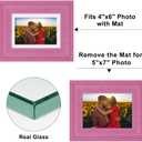 5x7 Glitter Picture Frame with Mat for 4x6, HD Real Glass Pastel Sparkle Photo Frames,Cute Fun or Unique 5 by 7 Artwork Frame for Tabletop or Wall Display Colorful 4 Pack