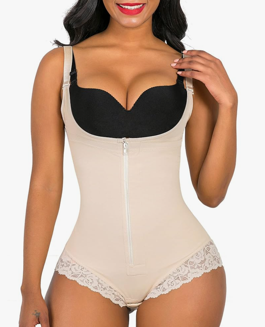 SHAPERX Women's Fajas Colombianas Shapewear Postpartum Tummy Control Body Shaper Butt Lifter Bodysuit S