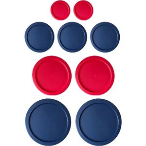 Replacement Lids for Pyrex Glass Food Storage Containers Round (2) 7202-PC 1 Cup (3) 7200-PC 2 Cup (2) 7201-PC 4 Cup (2) 7402-PC 6/7 Cup Red Blue