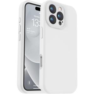 Vooii Compatible with iPhone 16 Pro Max Case, Liquid Silicone Upgrade [Camera Protection] [Soft Anti-Scratch Microfiber Lining] Shockproof Phone Case for iPhone 16 Pro Max 6.9 inch - White