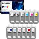 PFI-1700 Pigment Ink Cartridge Replacement for Canon imagePROGRAF Pro2000 2100 Pro 4000s 4100 6000s 6100 6100S 4100S Printer, 12-Pack (MBK, PBK, C, M, Y, R, GY, B, PGY, PC, PM, CO)