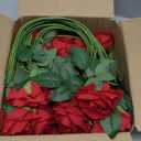 Roses Artificial Flowers,Realistic Silk Roses,Fake Roses Flowers Bulk,Artificial Roses Bouquet with Long Stems for DIY Home Wedding Centerpieces Party Decorations (Red, 36PCS)