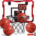 LovesTown Indoor Basketball Hoop for Kids, Door Basketball Hoop with Electronic Scoreboard LED Lighting Birthday Toys Gifts for Boys Girls