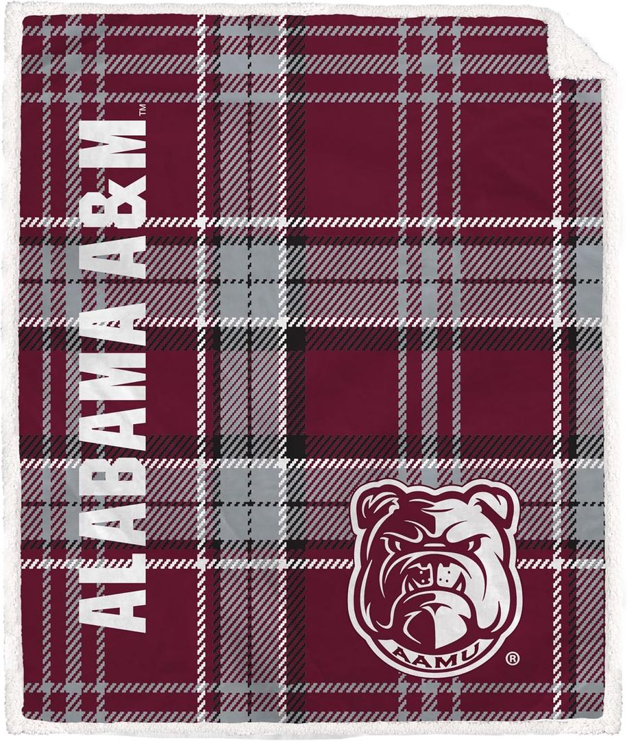 NCAA Playmaker Plaid Ultra Cozy Sherpa Throw