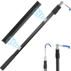 LOVEETA 6.3 Ft Magnetically Mounted Cargo Grabber Reach Retriever Tool - 3.0 New Upgraded Extendable Pickup Truck Bed Accessories, Multi-Use Truck Bed Reach Tool (Jet Black) - 2 Hooks 1 Mounted Plate