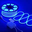 Blue Neon Rope Lights 82ft Dimmable Neon Light Strip Waterproof IP65 LED Neon Flex Strip Lights 25M 120LEDs/M 110V~130V AC Cuttable Rope Lights for Indoor Outdoor Lighting Decoration