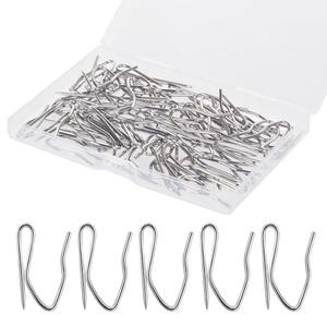 Nydotd 58 Pcs Rustproof Curtain Hooks – 1.2 inches Stainless Steel Nickel-Plated Offset Pin-On Hooks for Window, Door & Shower Curtains Home Bathroom Office (Silver)