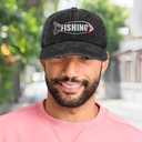 Embroidered Fishing Hats Men Women,Adjustable Baseball Cap, Funny Fisherman Dad Hat, Fishing Gifts, Father's Day Outdoor Cap (Gray)