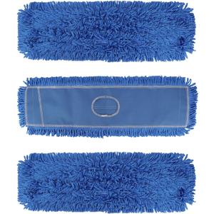 24 Inch Dust Mop Head: Replacement Medium Washable Commercial Mop Head Sweeper and Janitorial Replacement Blue (Blue - 24 Inch, 3 Pack)