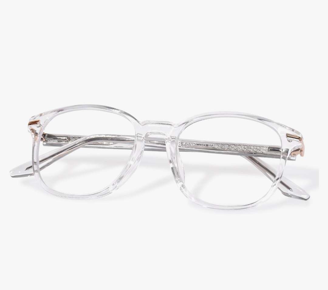 TR90 Blue Light Glasses for Women Men, Classic Double Metal Computer Glasses Anti Glare