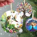 Christmas Ornaments, 3.5 Inch Ceramic Fairy Hanging Ornament, Christmas Tree Ornaments, Gifts for Wife, Xmas Gifts, Unique Gift Idea, Perfect for Holiday Party, Tree, Window, Wall Decor