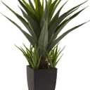 Nearly Natural Agave With Black Planter, 17"D x 17"W x 30"H