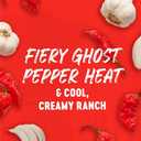 Franks RedHot Hot Sauce, Ghost Pepper Ranch, Squeeze Bottle, Hot Heat, Ghost Pepper Heat and Cool, Creamy Ranch, Squeeze On Burgers, Pizza, Salads, Sandwiches, Wraps, Dip with Veggies, Chicken Tenders, and Fries, 12 fl oz (Pack of 6)