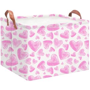 Rectangular Storage BasketsGift Basket,Book Box,Room Decor(Watercolor Heart)