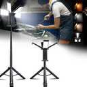 Upgraded Portable Work Light with Remote,4 Head Camping Light with Stand,8000LM Cordless LED Work Lights, Bright Telescopic Camping Lights, 67" Portable Tripod Work Light for Outdoor, Jobsite